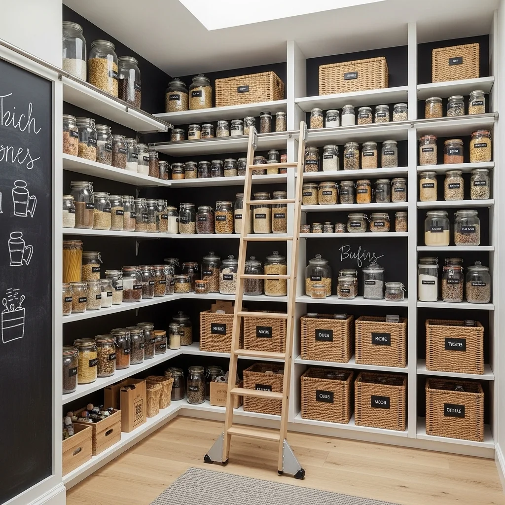 Chalkboard or Labeled Walls for Organization