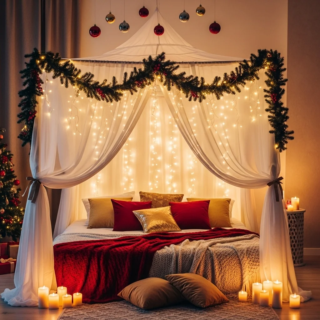 Christmas Canopy Bed Magic