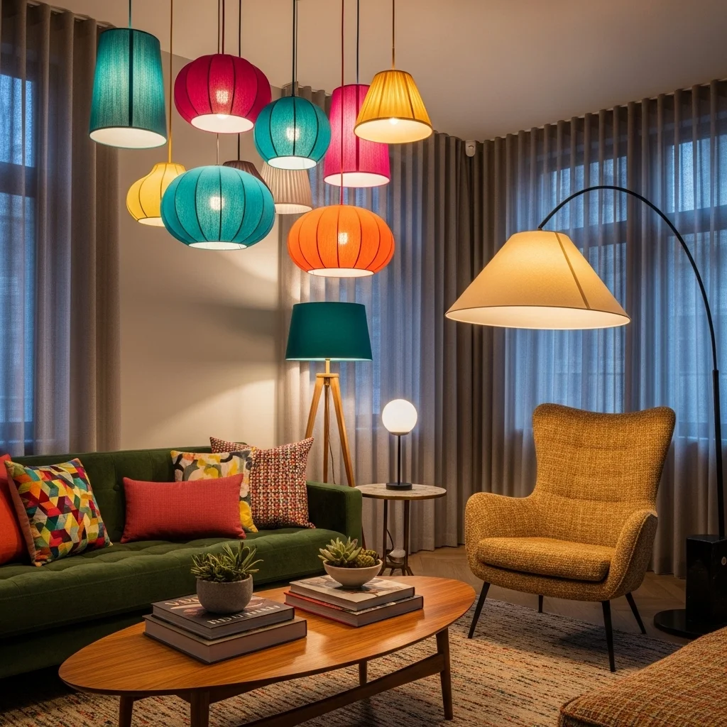 Colorful Lighting Fixtures and Lampshades
