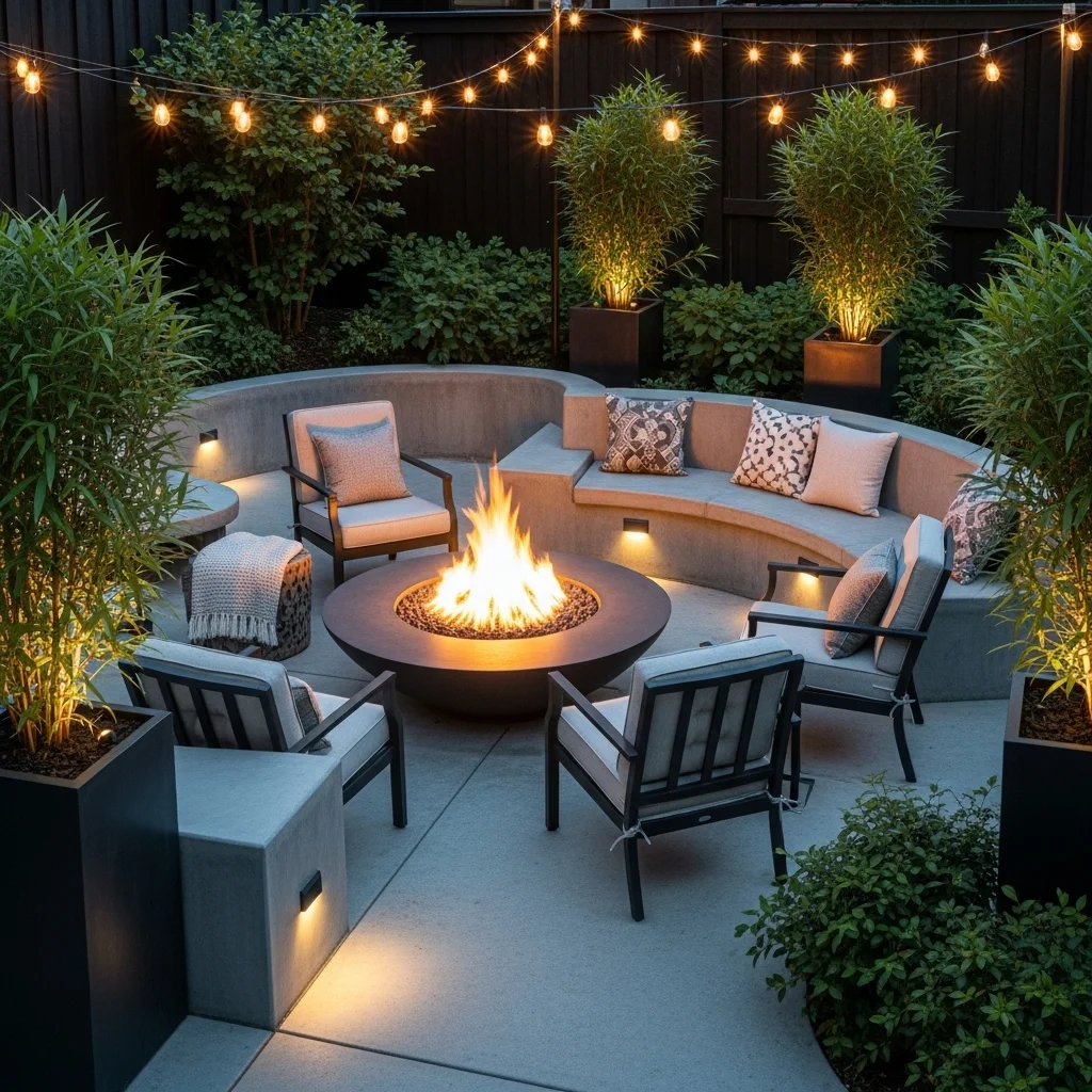 Concrete Fire Pit Area