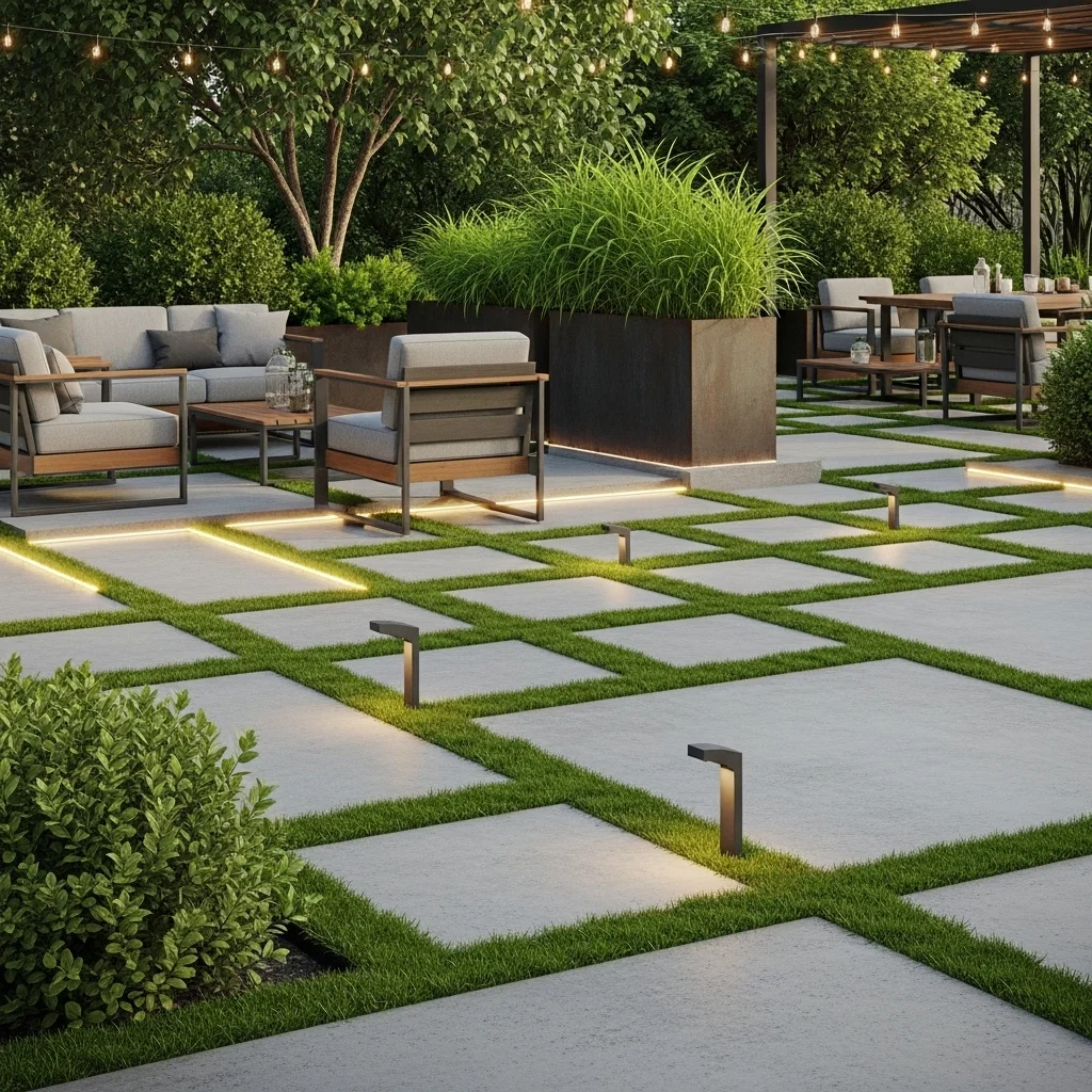 Concrete with Grass Joints