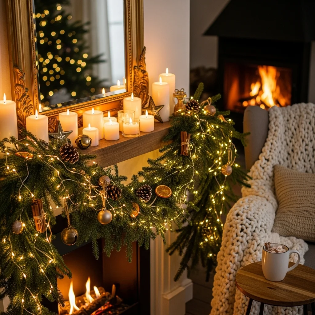 Evergreen Garland With Lights