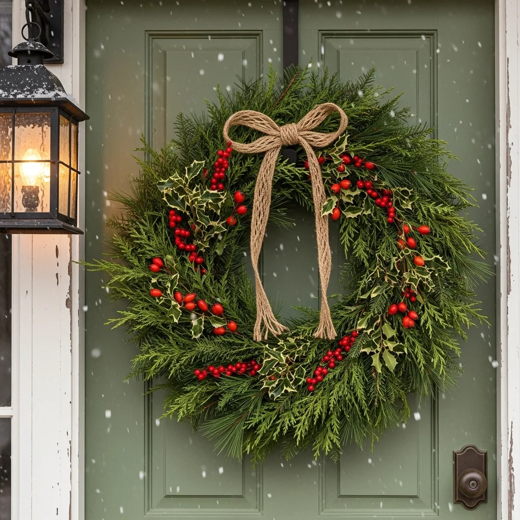 Evergreen and Berry Wreath