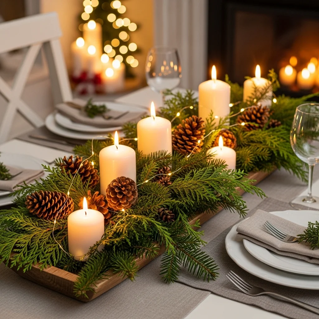 Evergreen and Pinecone Arrangement