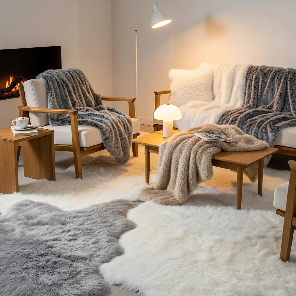 Faux Fur Rugs and Throws