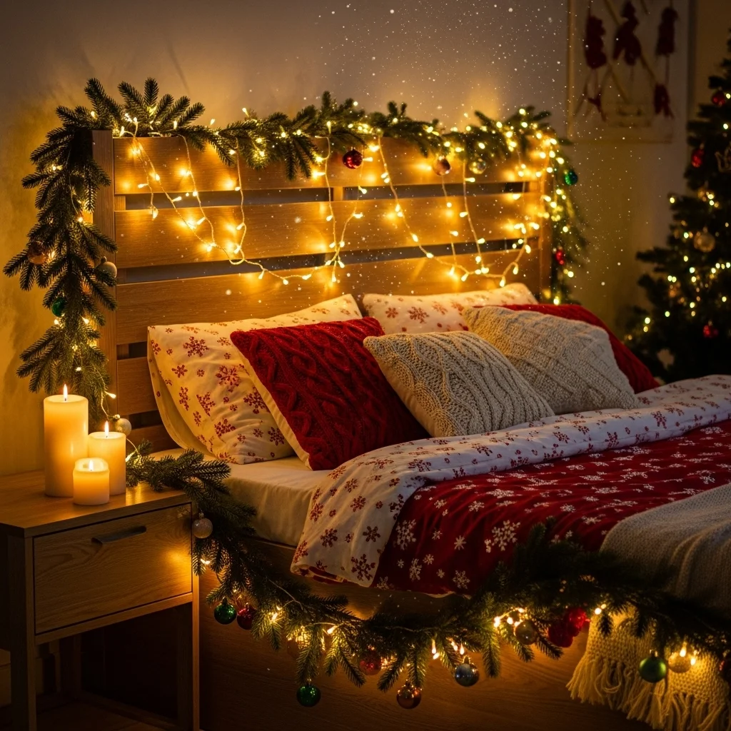  Festive String Light Headboard