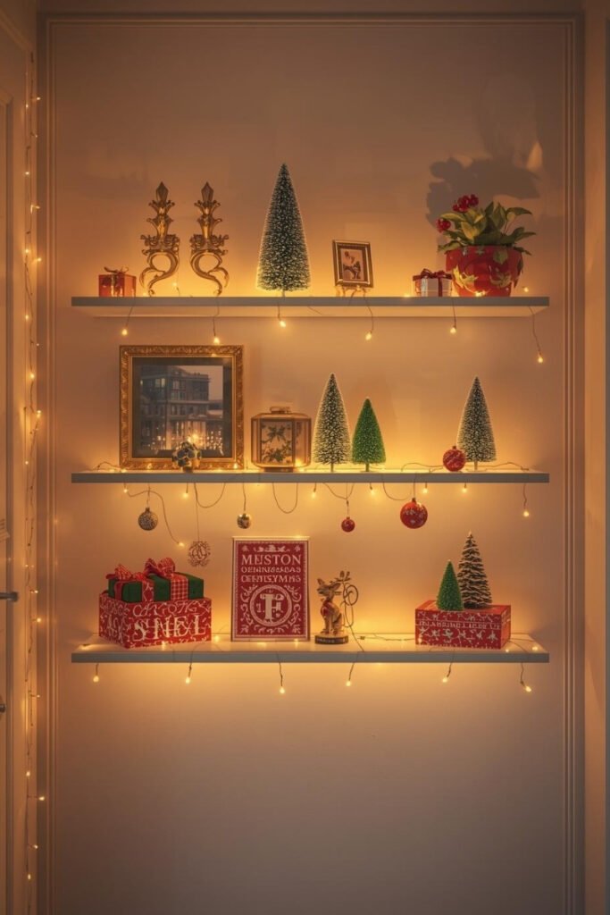  Floating Shelves Holiday Display