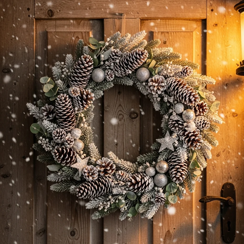  Frosted Pinecone Wreath