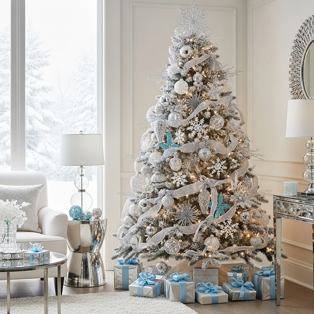 Frosted White and Silver Elegance