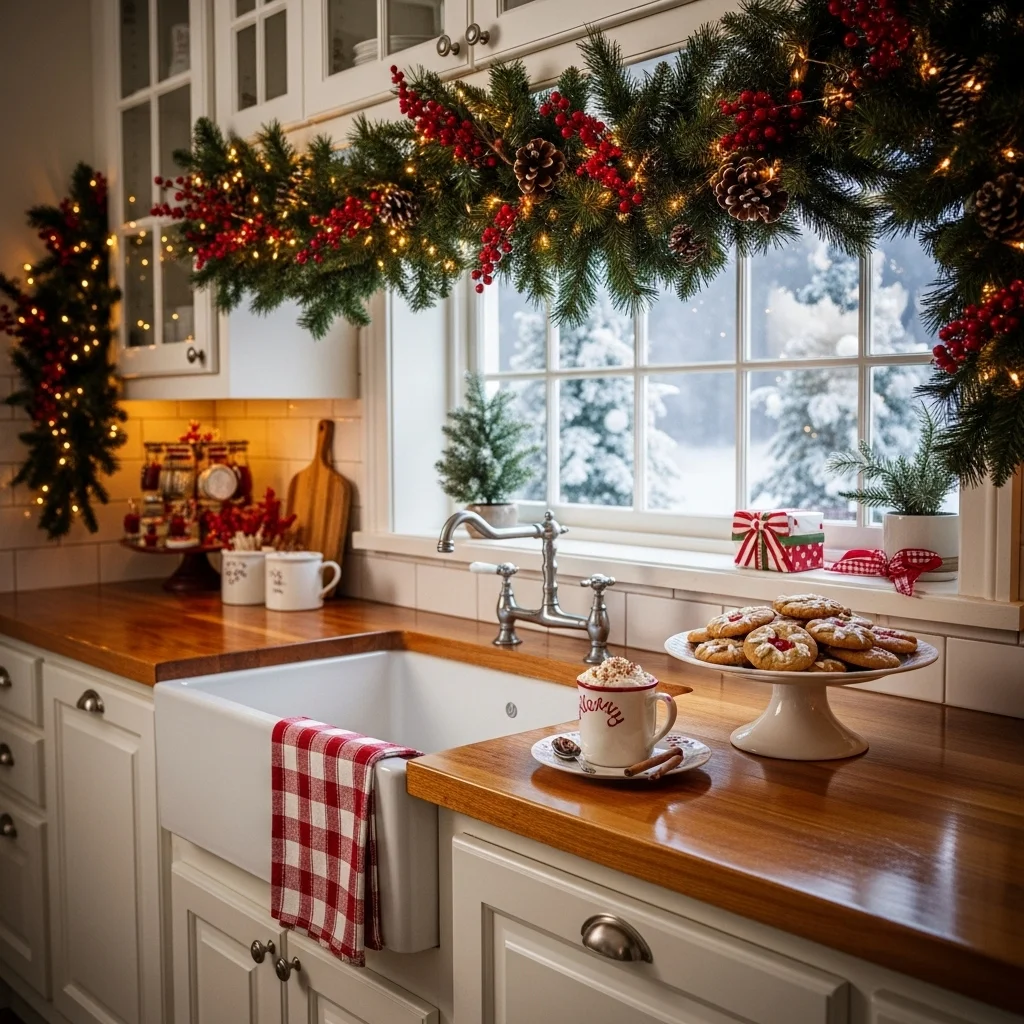 Garland Above Kitchen Cabinets