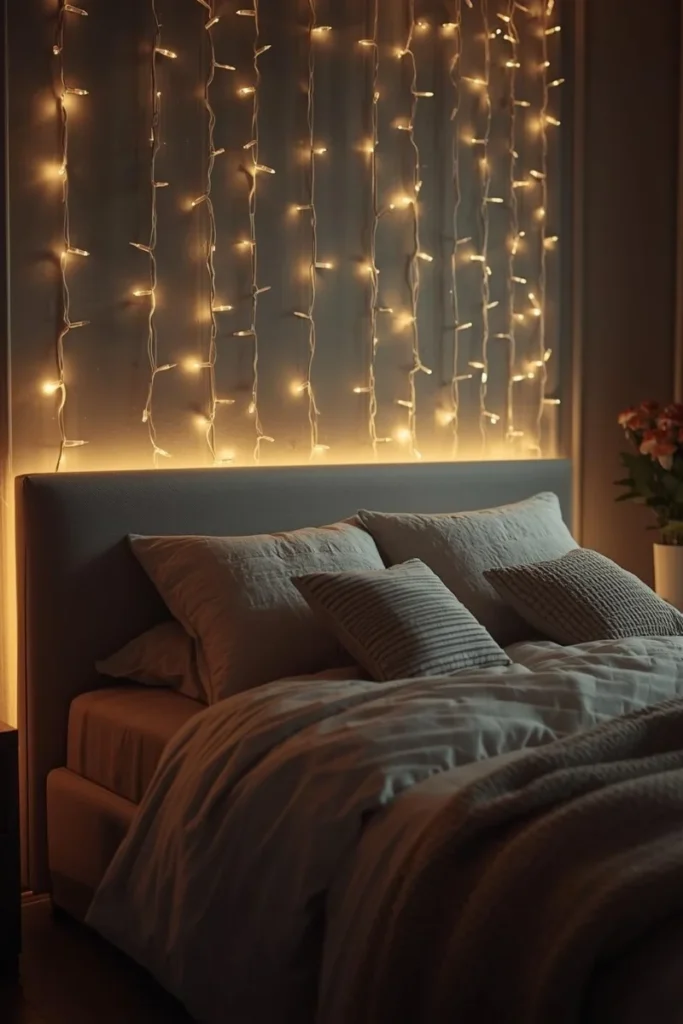 Headboard String Lights