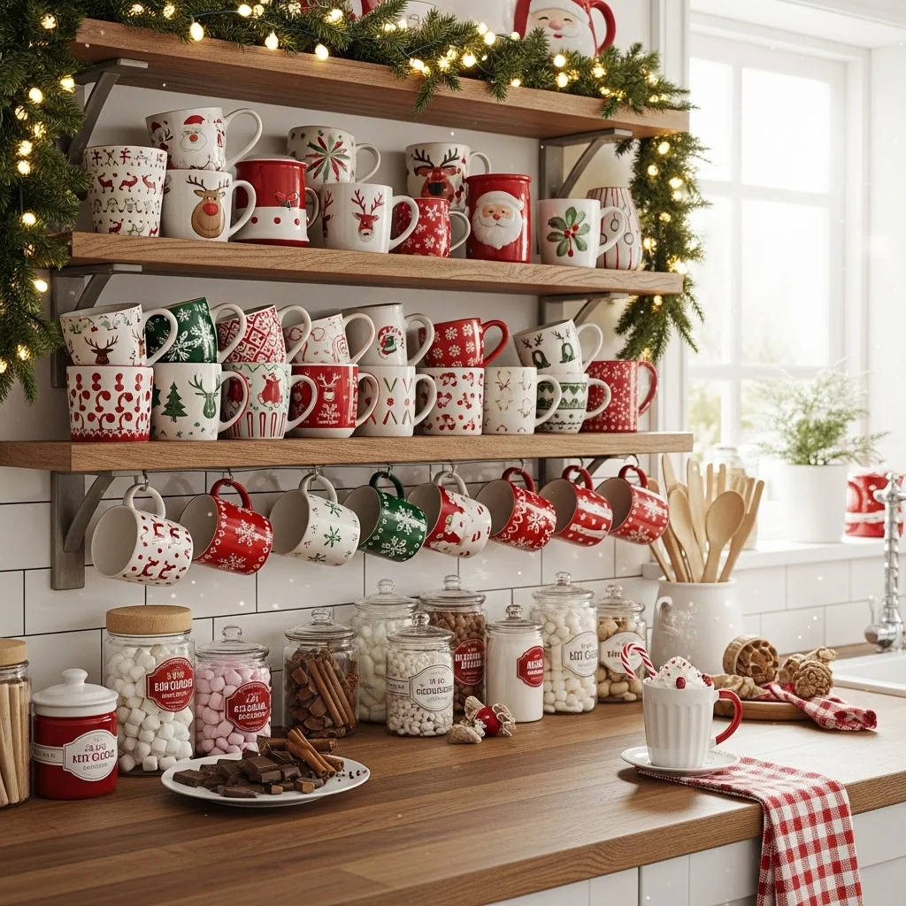 Holiday-Themed Mug Display