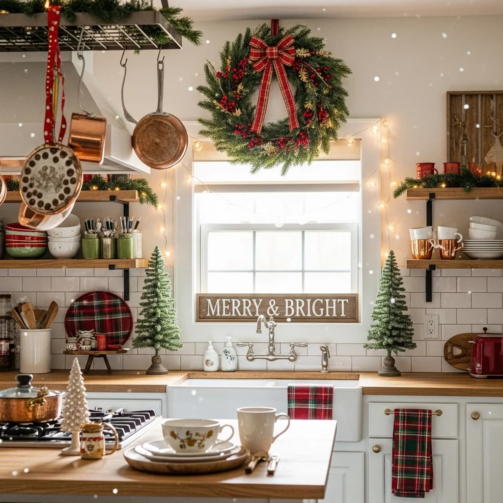  Holiday Wreath on the Range Hood