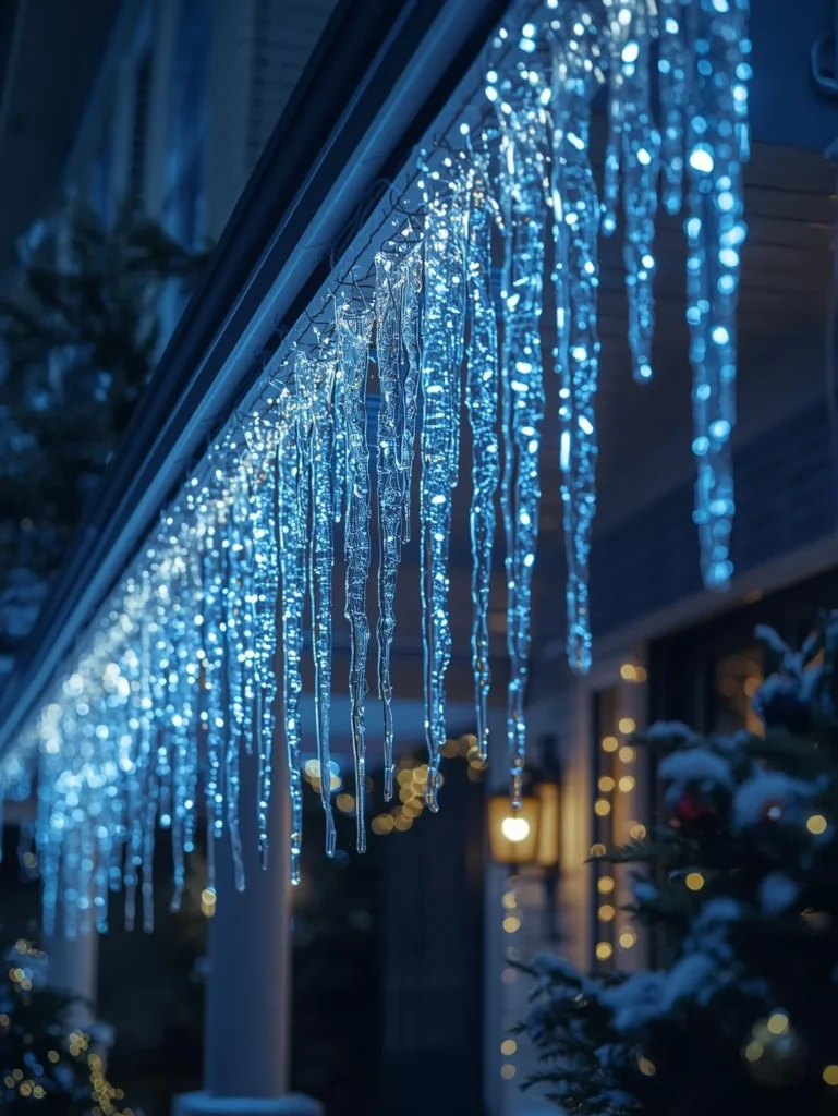 Icicle Lights Along Eaves