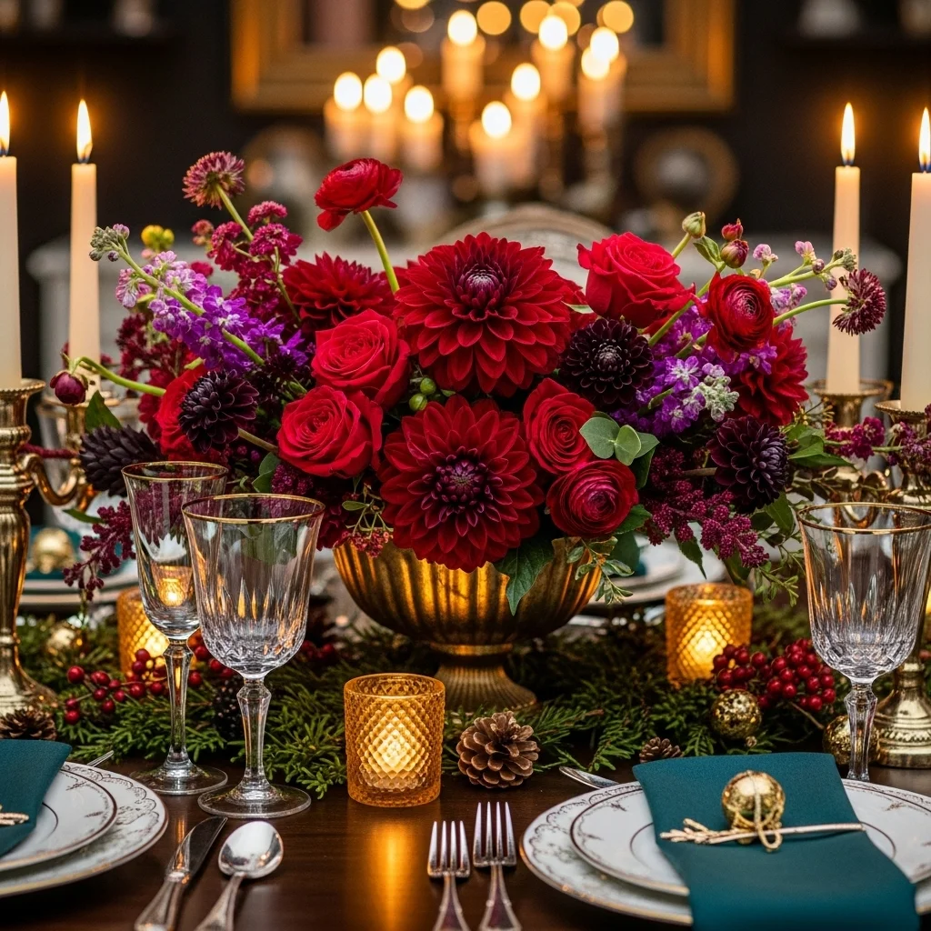 Jewel-Toned Centerpiece