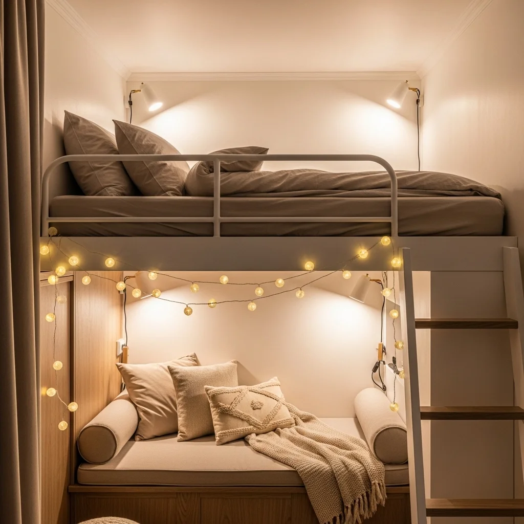 Loft Bed with Seating Nook Underneath