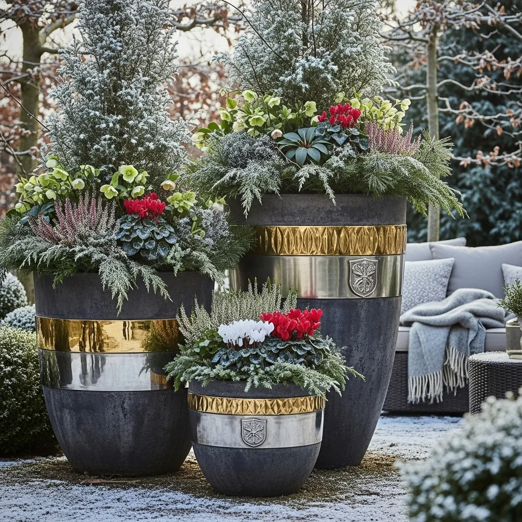 Metallic Accent Planters
