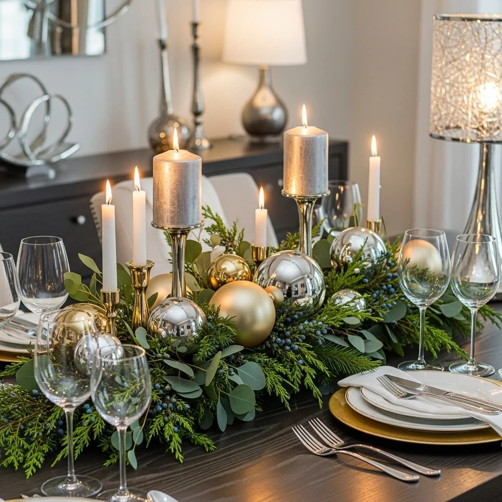 Metallic Accents With Greenery