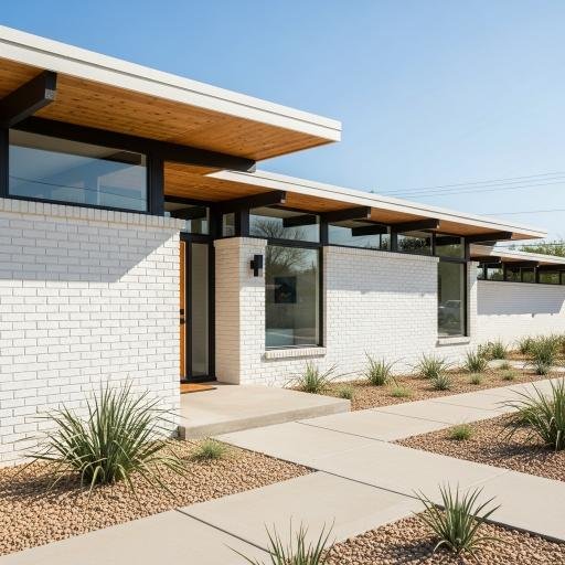  Mid-Century Modern White Brick