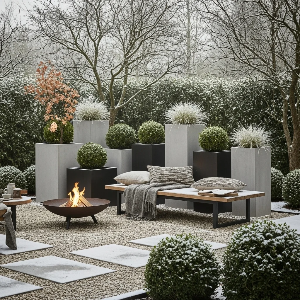 Minimalist Winter Planters