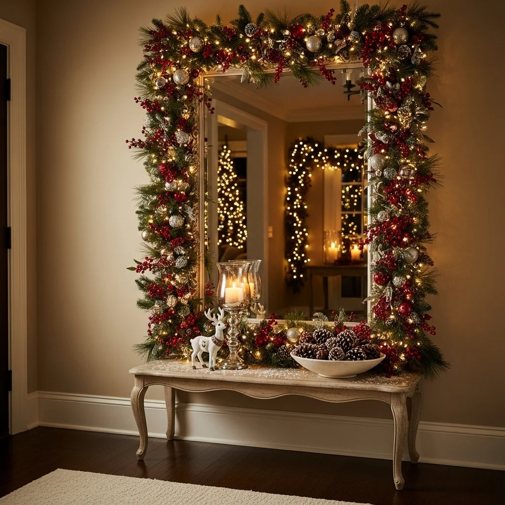 Mirror with a Holiday Frame