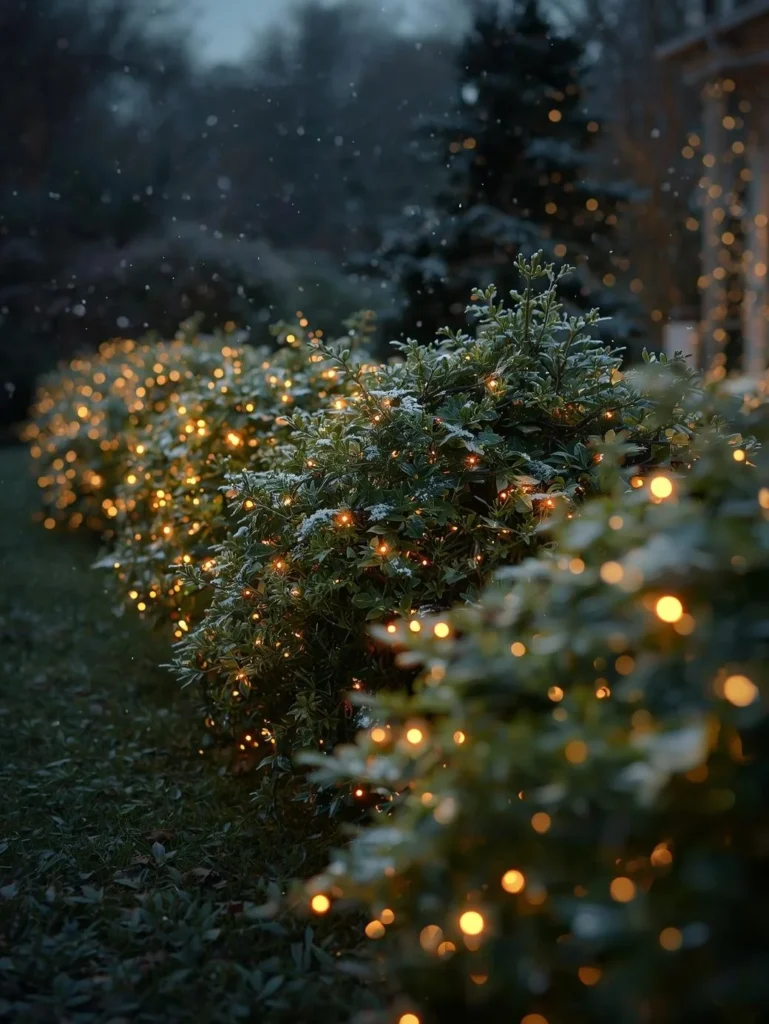 Net Lights on Bushes and Shrubs