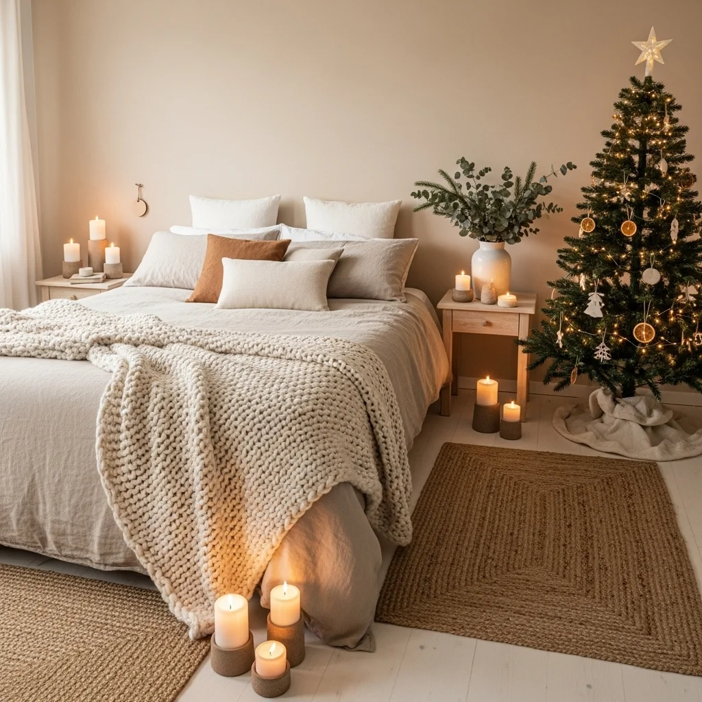  Neutral and Natural Christmas Bedroom