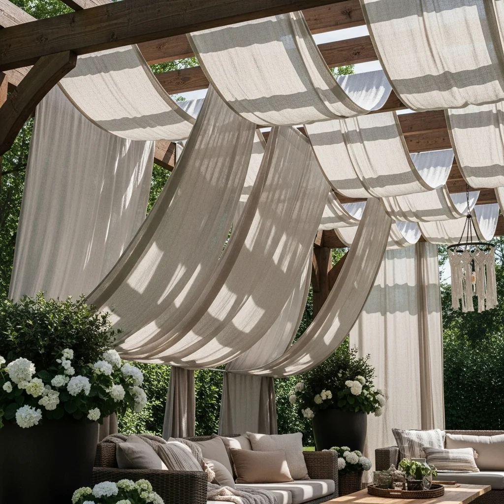 Pergola Roof with Fabric Canopy