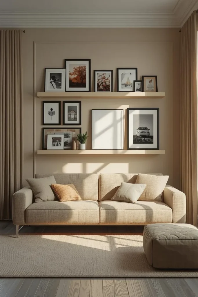  Picture Ledges Above the Sofa