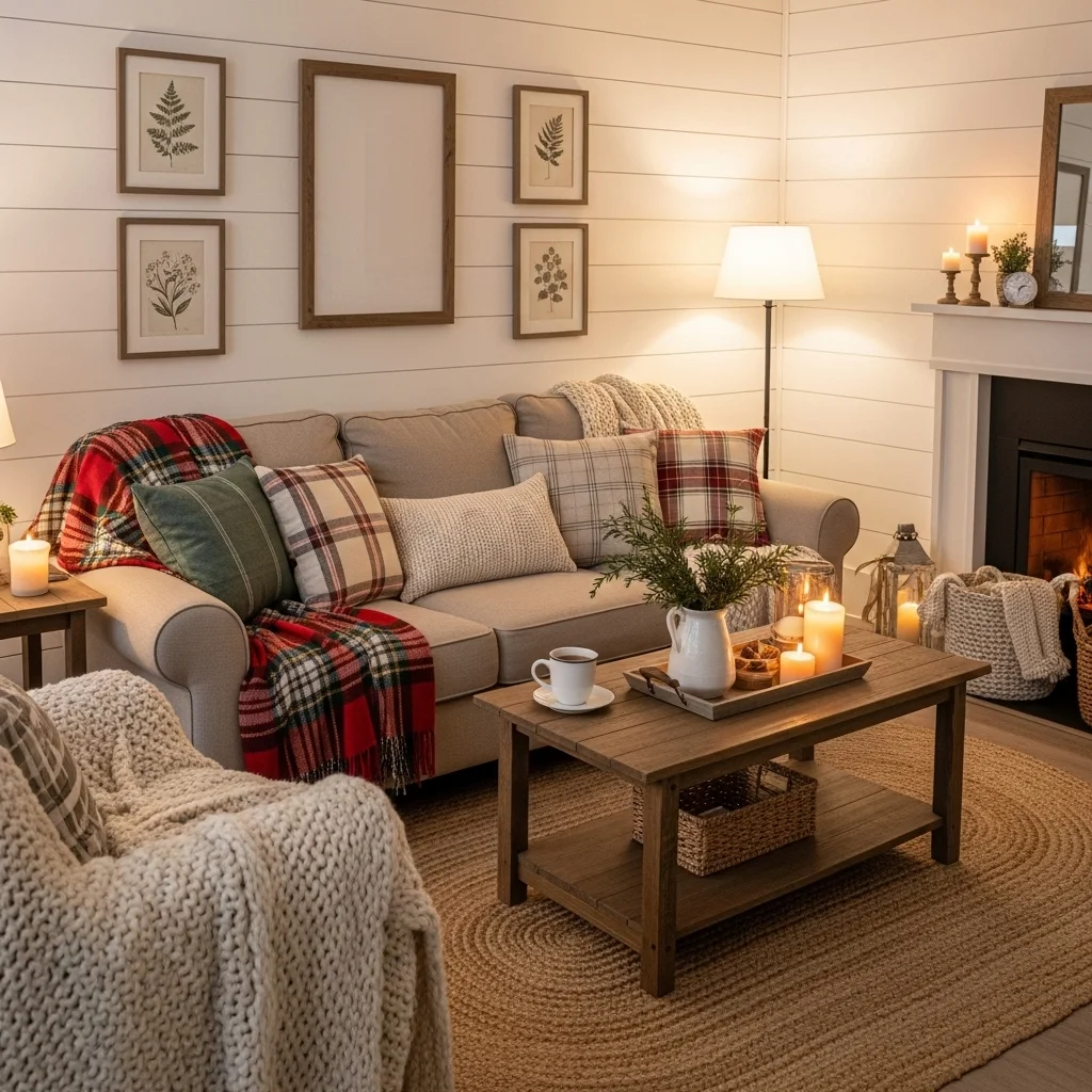 Plaid Blankets and Pillows