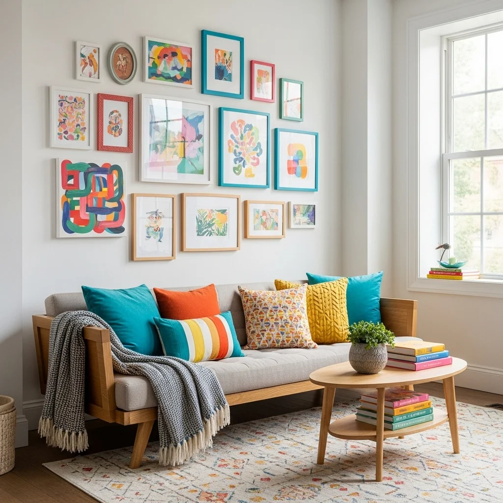  Playful Gallery Walls with Pops of Color
