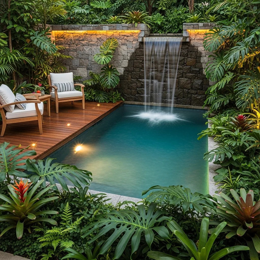 Plunge Pool with Waterfall Feature