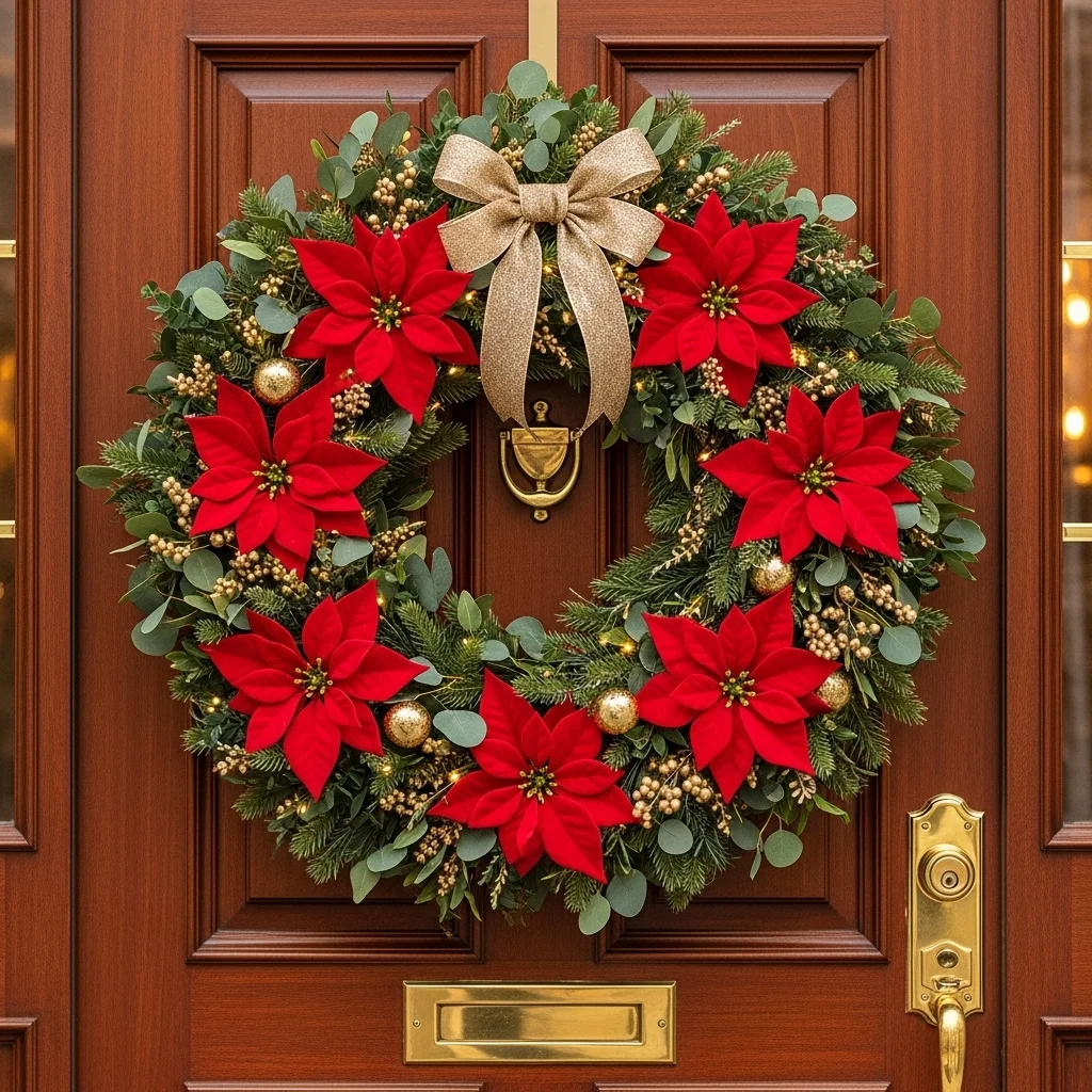 . Poinsettia Flower Wreath