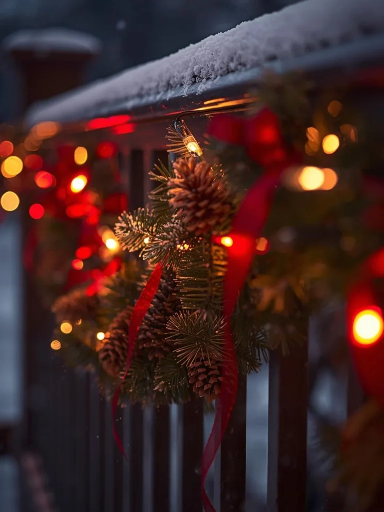 Red and White Garland Lights