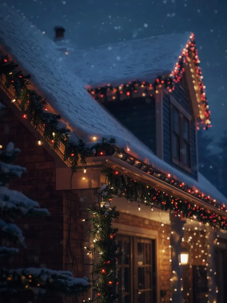 Red and White Outdoor Roof Lights
