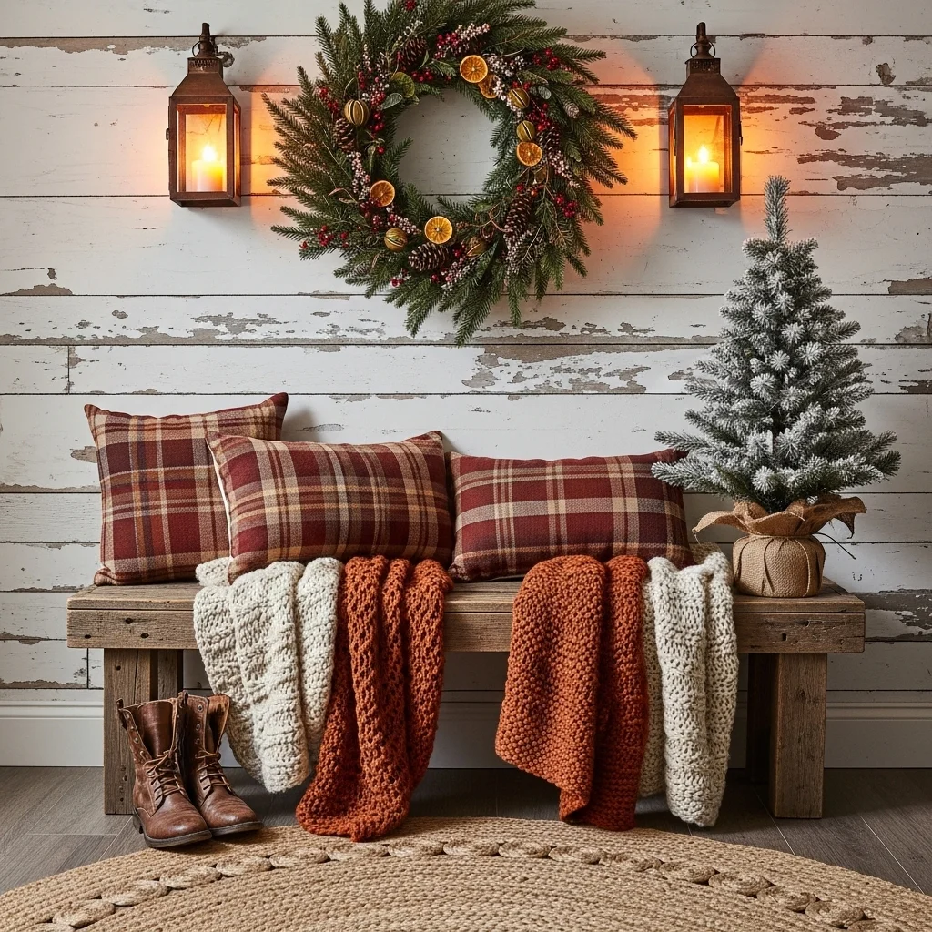 . Rustic Entryway Bench