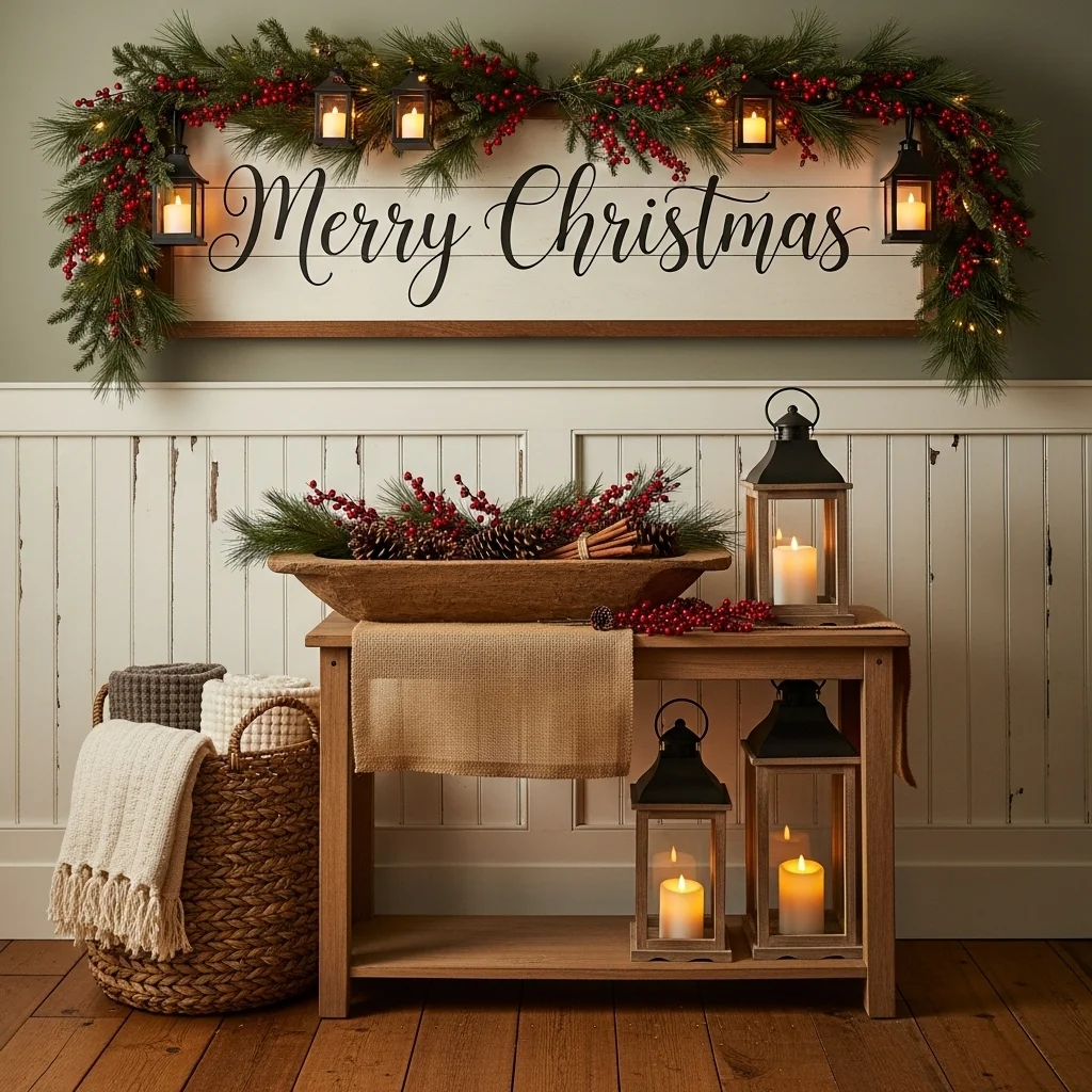 Rustic Wooden Sign Greeting