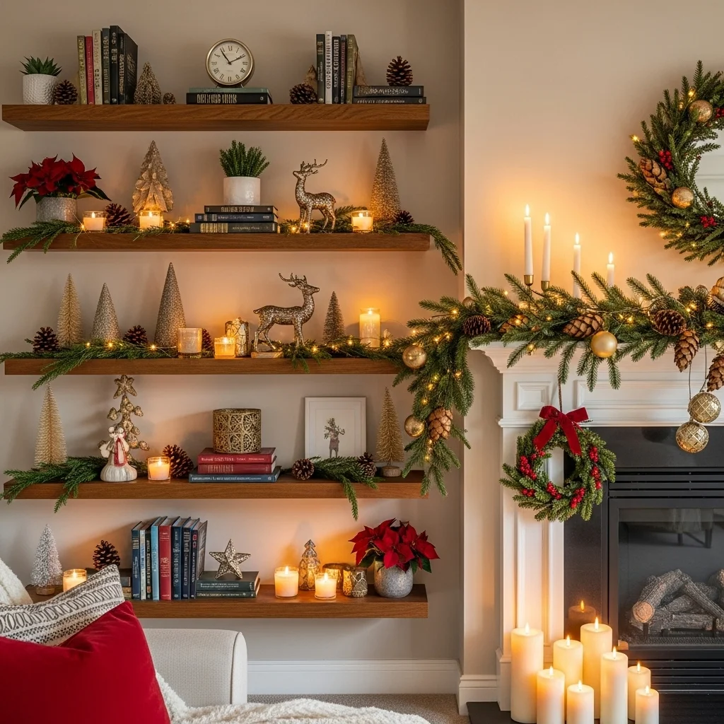 Seasonal Wall Shelves and Mantel Decor
