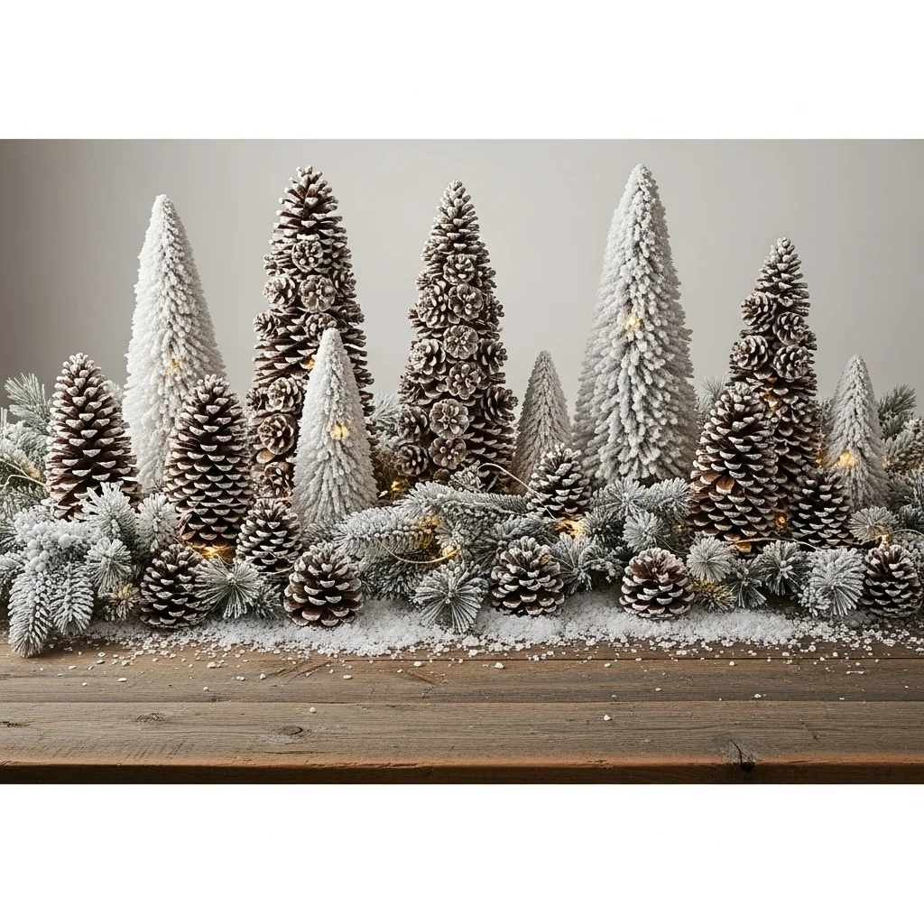 Snowy Pinecone Trees