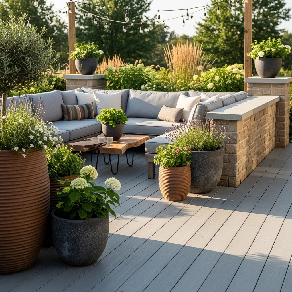 Soft Grey with Warm Natural Stone Accents