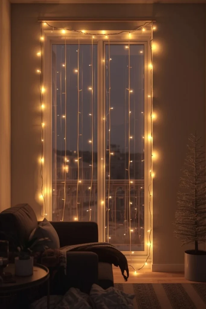 String Lights Around Windows