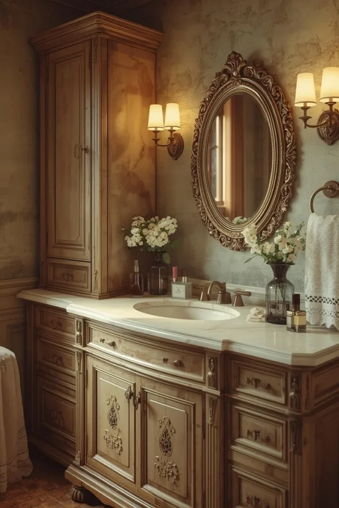 Vintage-Inspired Bathroom Cabinets