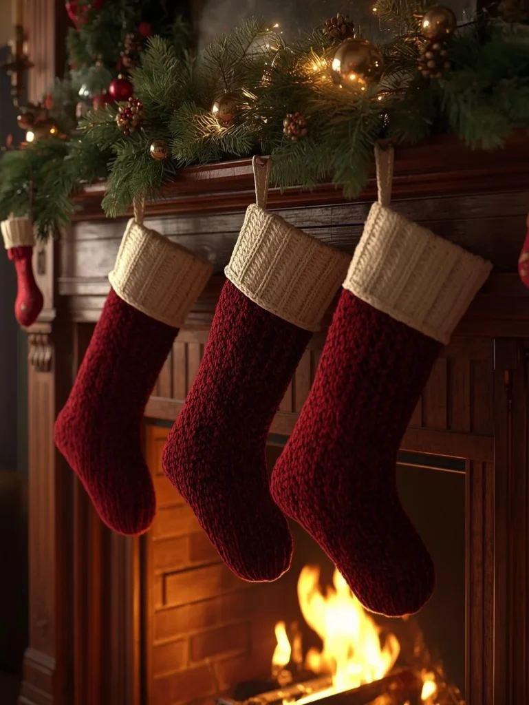 Vintage Stockings on the Mantle