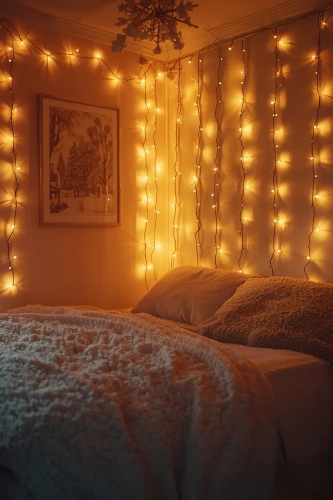 Wall Art with Christmas Lights