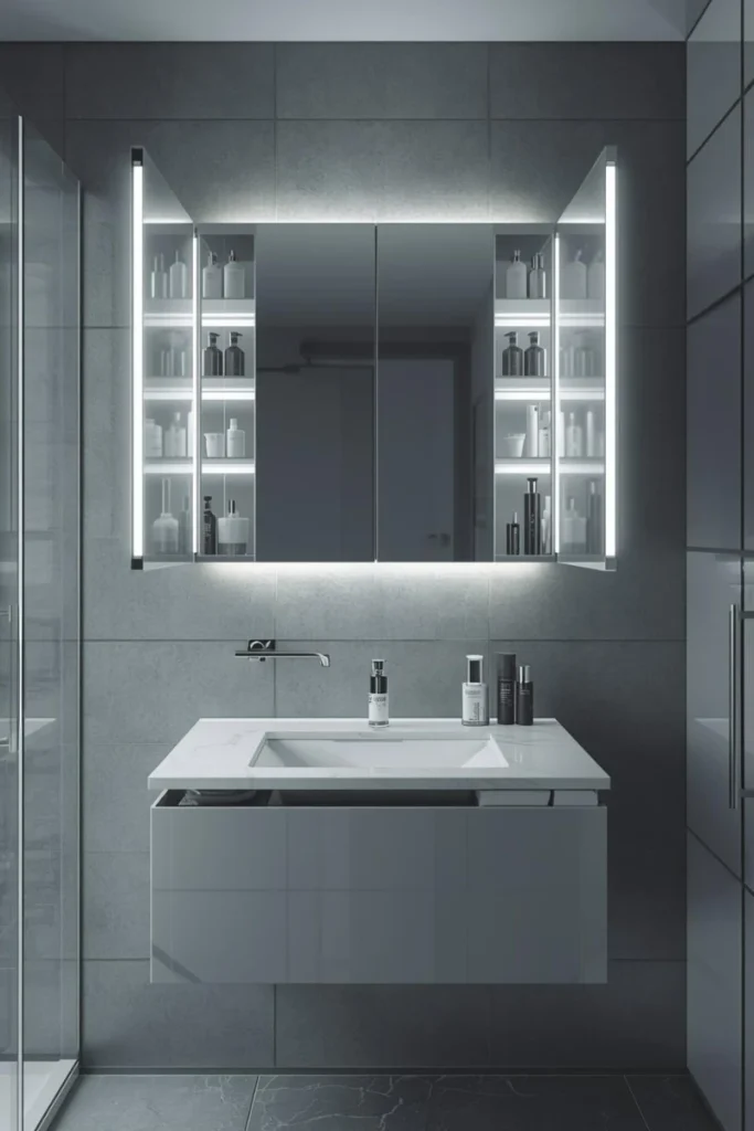 Wall-Mounted Medicine Cabinets with Mirrors