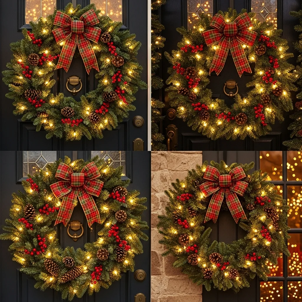 Warm White Lights on Wreaths