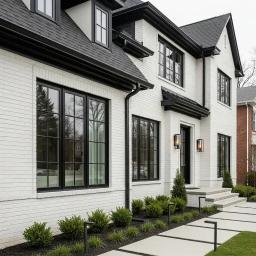 White Brick with Black Trim
