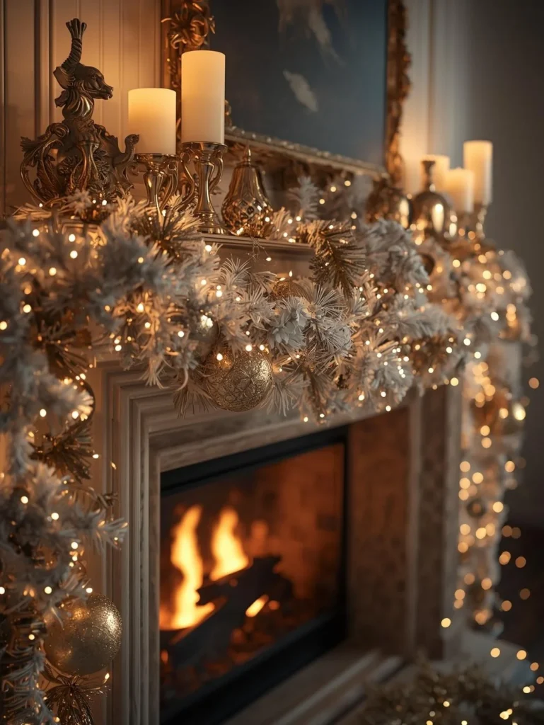White and Gold Elegant Mantle