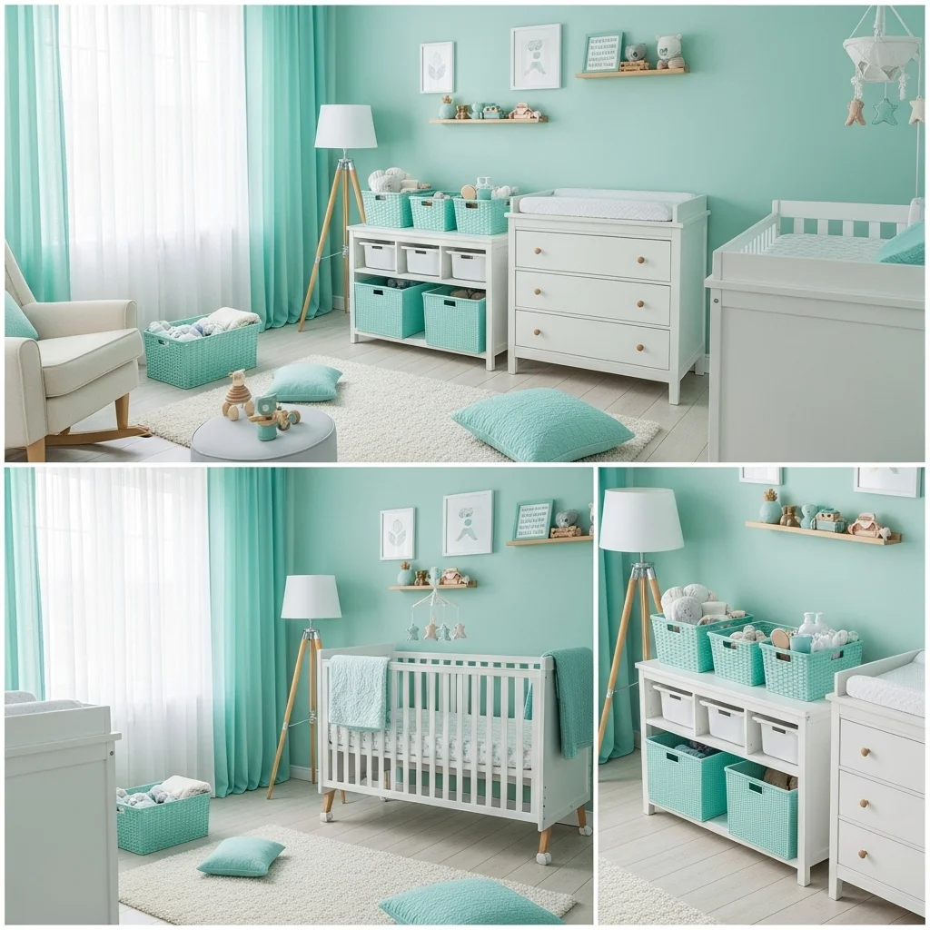 Add Aqua-Colored Storage Baskets