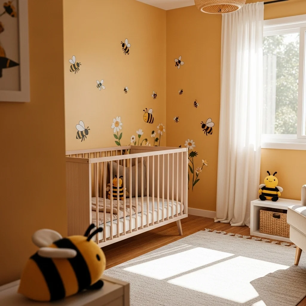 Add Bee-Themed Wall Decals or Murals